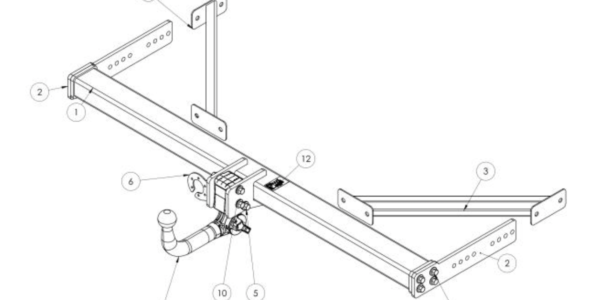 Detachable Tow Bar AL-KO for Motorhome - Fiat Ducato / Mercedes Sprinter, Frame Width 1289 mm
