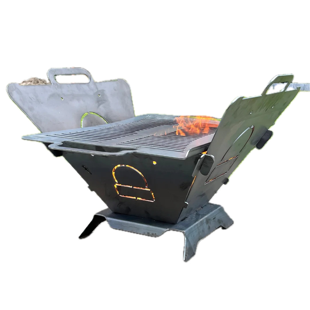MasterBBQ #1 – folding fire pit with grill grate | fire pit and BBQ 2in1