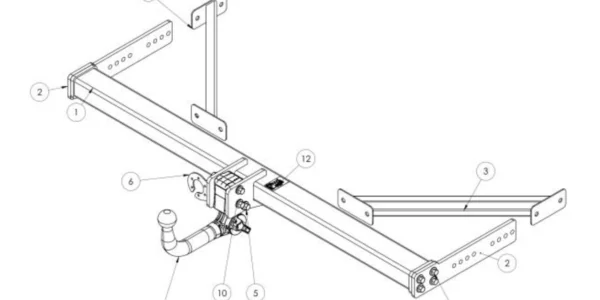 Detachable Tow Bar AL-KO for Motorhome - Fiat Ducato / Mercedes Sprinter, Frame Width 1289 mm